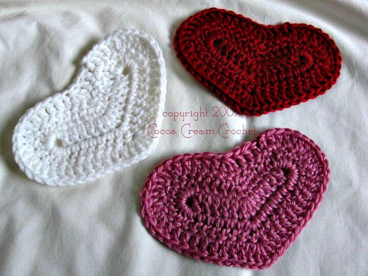 Easy Crochet American Folk-Art Style Heart Motif - Free Valentine Day Pattern