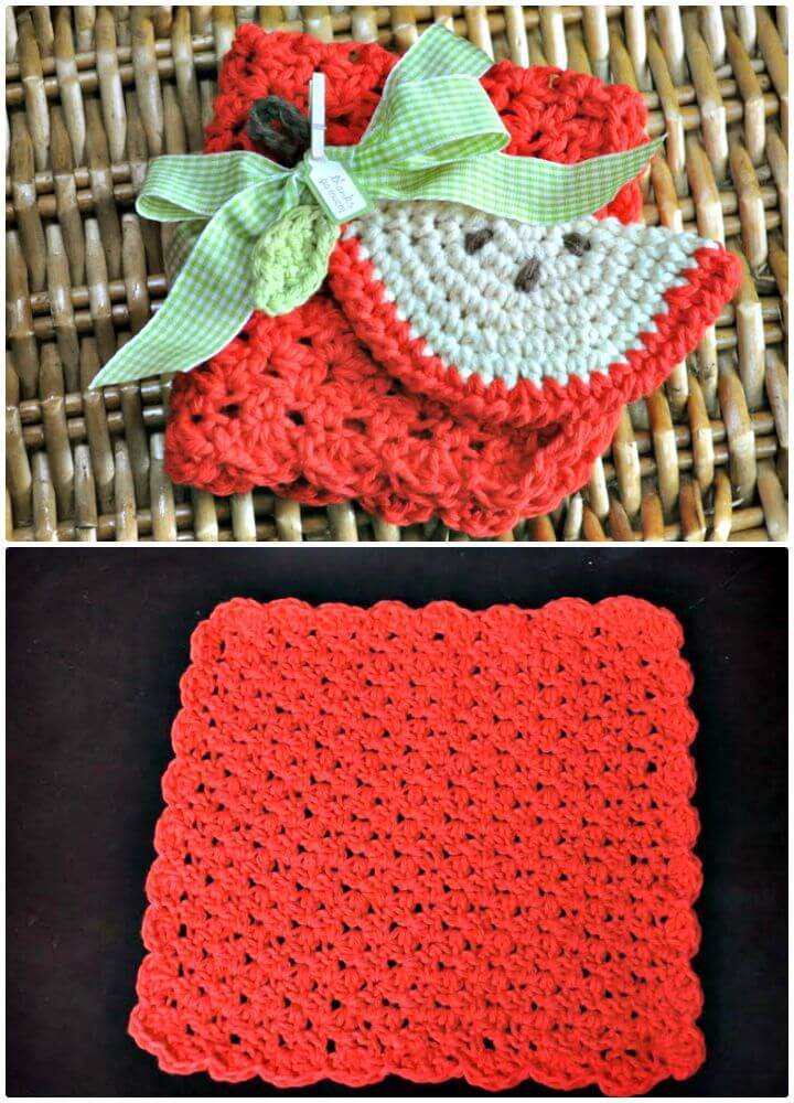 Crochet Apple Scrubbie And Dishcloth - Free Pattern