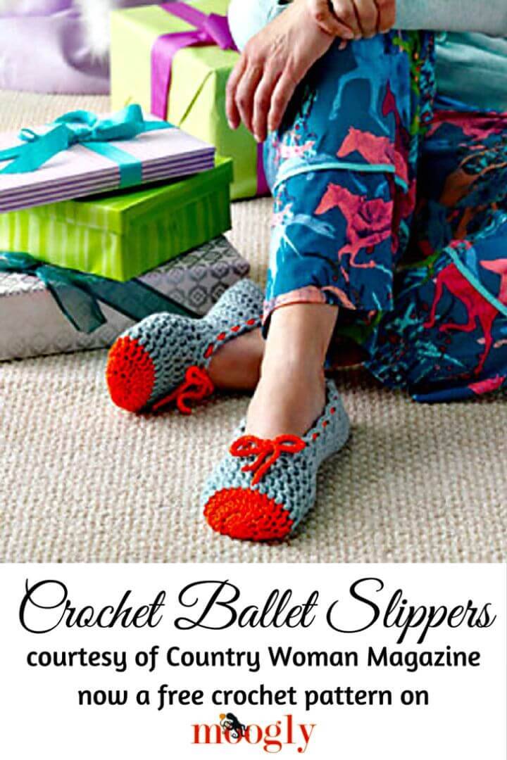 Easy Crochet Ballet Slippers- Free Pattern And Video