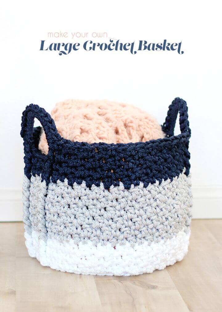 How To Easy Crochet Basket With Handles – Free Pattern