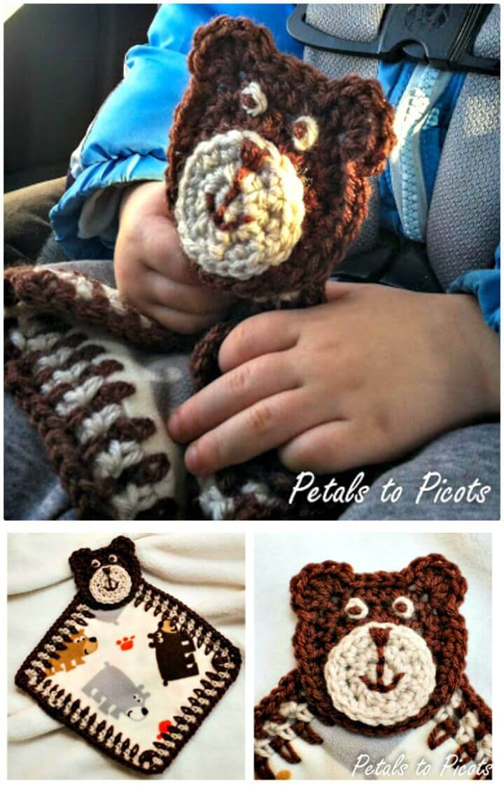 Free Crochet Bear Lovey And Applique Pattern