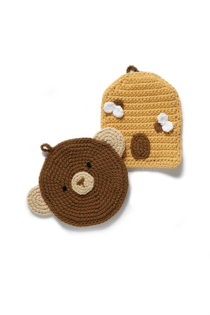 Easy Crochet Bear Potholder - Free Pattern