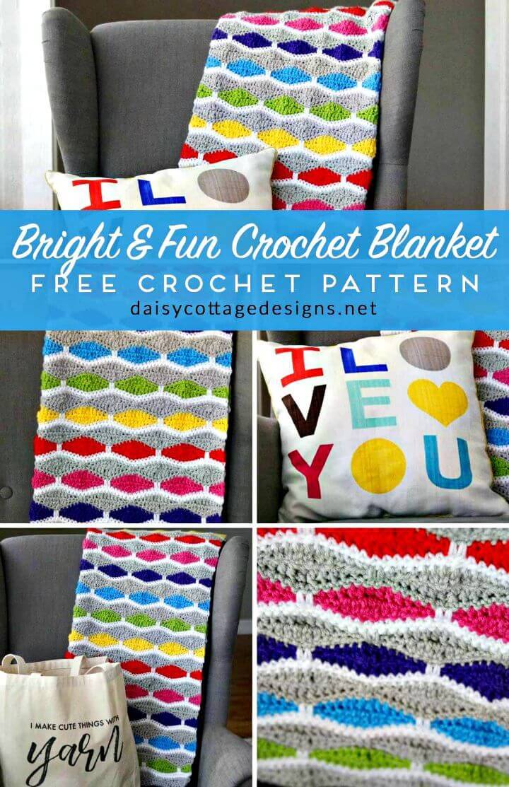 A Bright & Fun Free Crochet Blanket Pattern