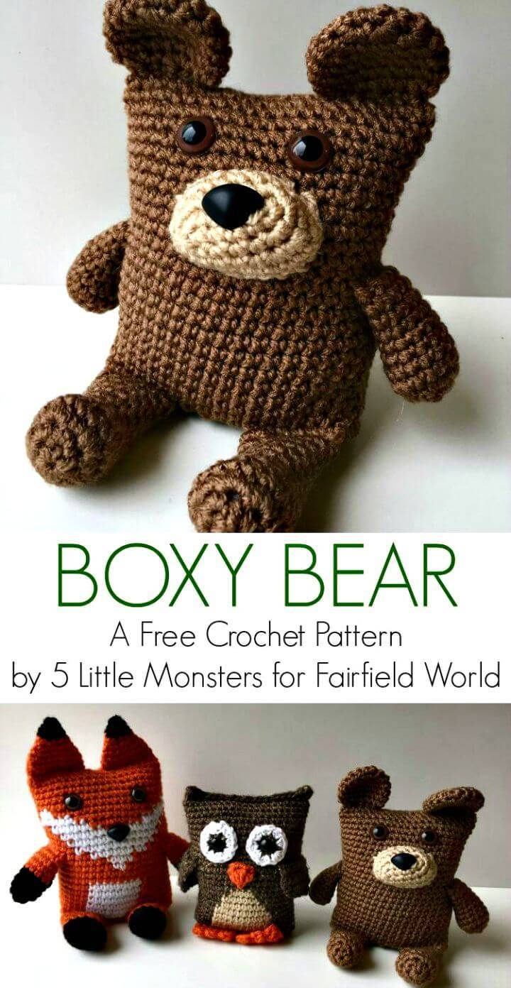 How To Crochet Boxy Bear Amigurumi - Free Pattern