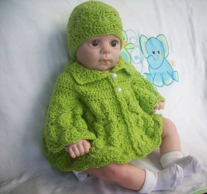 How To Crochet Butterfly Baby Sweater - Free Pattern