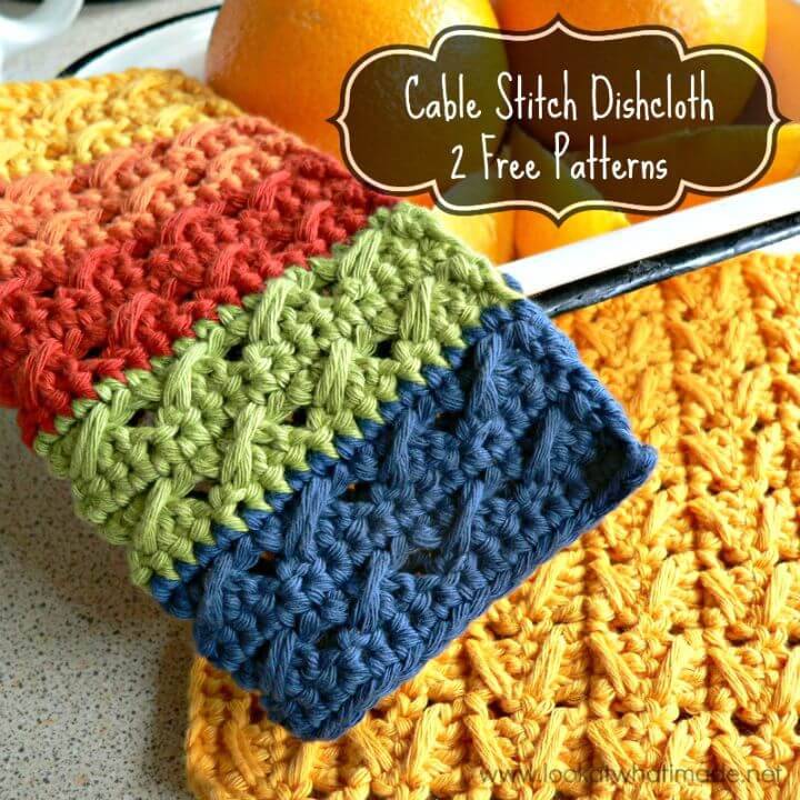 How To Crochet Cable Stitch Dishcloths - Free Pattern