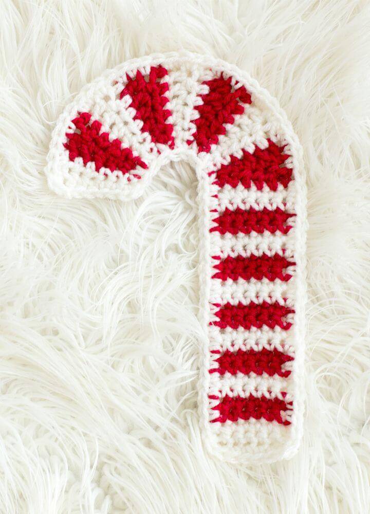 Easy Crochet Candy Cane Hot Pad – Free Pattern