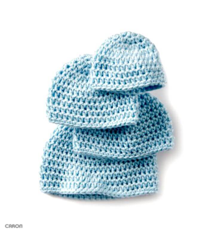 Easy Crochet Caron Teeny Weeny Cap - Free Pattern