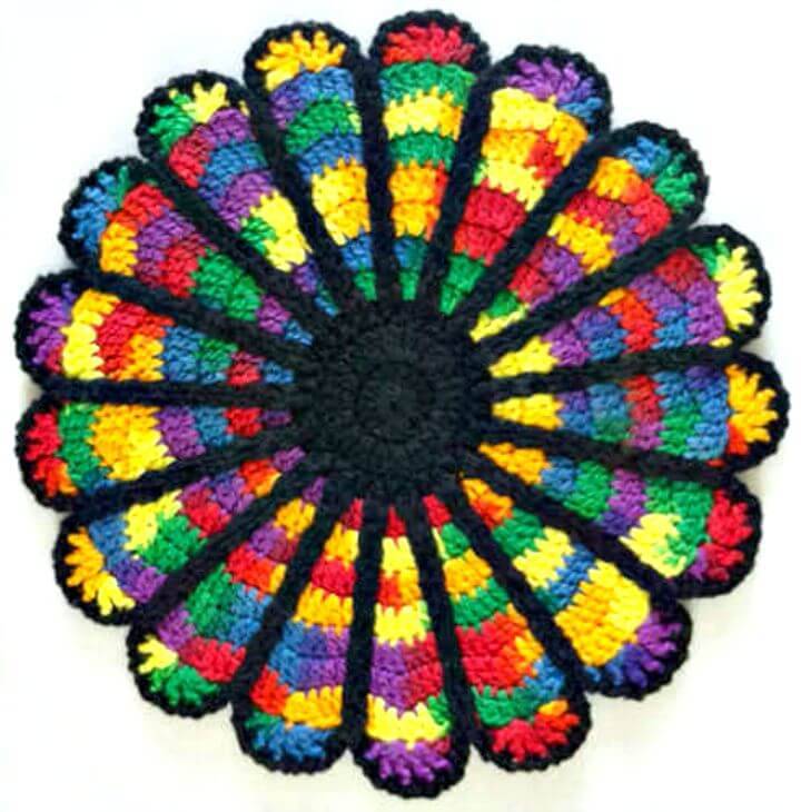 Crochet Cathedral Window Potholder – Free Pattern
