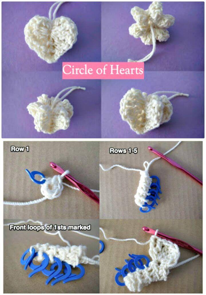 Easy Crochet Circle Of Hearts - Free Valentine Pattern