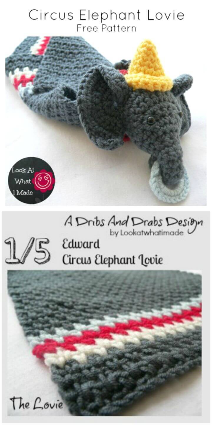 How To Crochet Circus Elephant Lovie - Free Pattern