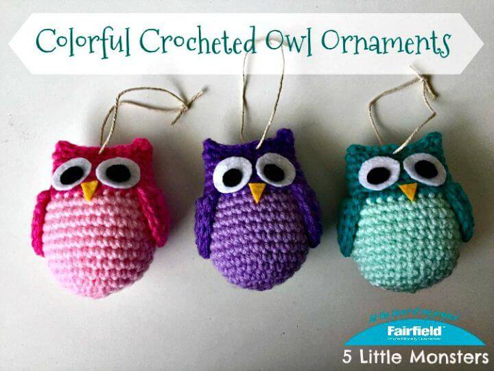 Crochet Colorful Owl Ornaments - Free Pattern