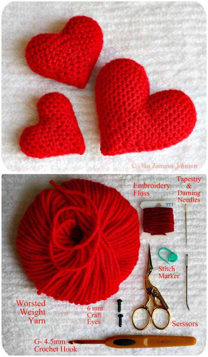 Free Crochet Corazoncitos Amigurumi Hearts Pattern