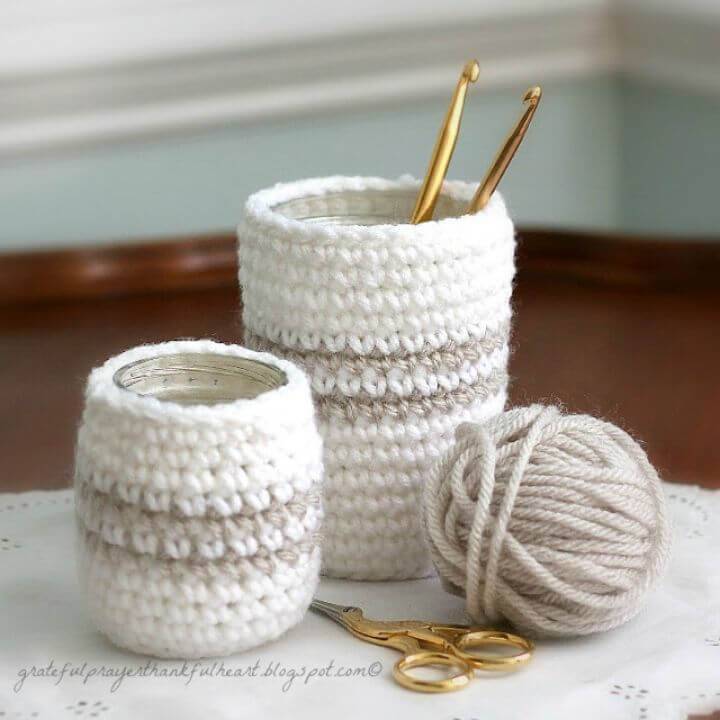 Free Crochet Cozy For Jars Pattern