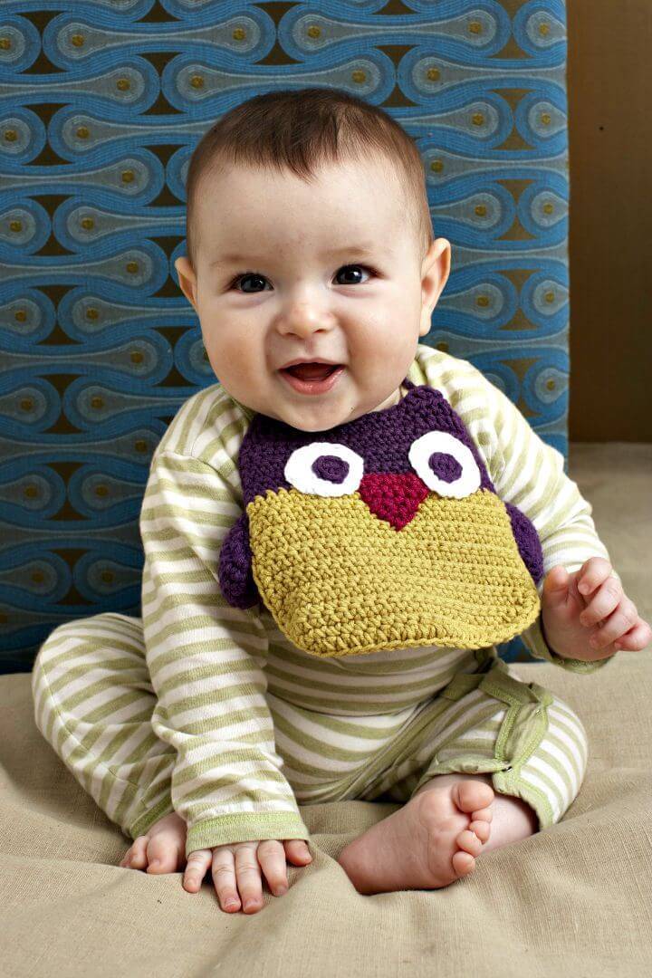 Easy Crochet Owl Bib - Free Pattern
