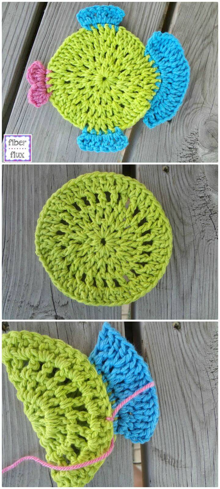 How To Crochet Fabulous Fish Dishcloth - Free Pattern