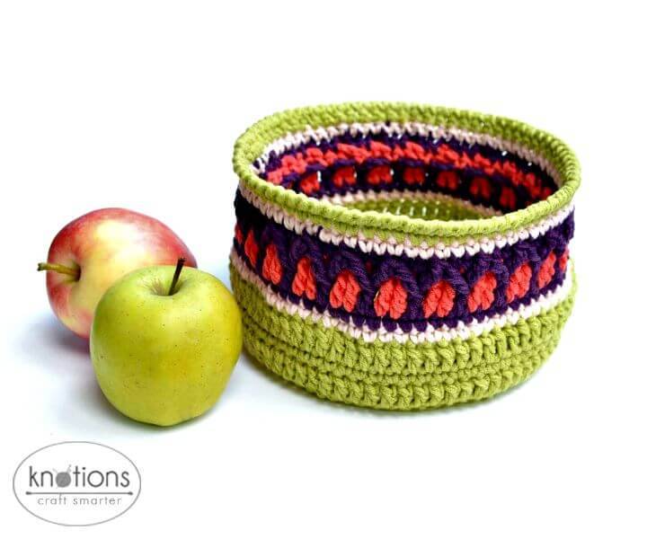 How To Crochet Fall Apple Basket - Free Pattern