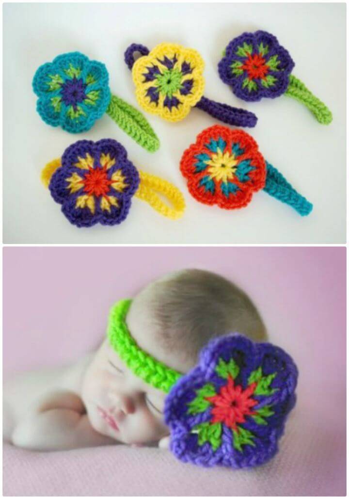 How To Crochet Flower Pattern With Bonus Headband - Free Pattern