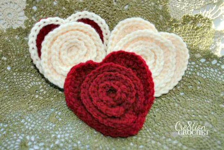 How To Free Crochet Flower in a Heart Pattern