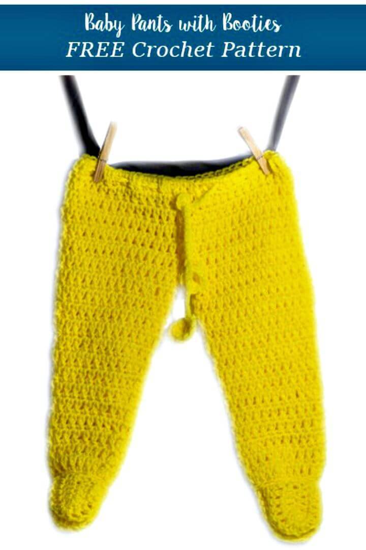 How To Easy Crochet Footed Baby Pants - Free Pattern