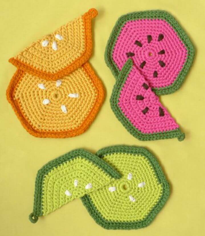 Crochet Fruity Trivets + Pot Holders - Free Pattern