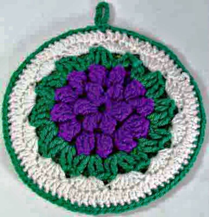 Easy Free Crochet Grape Cluster Potholder Pattern