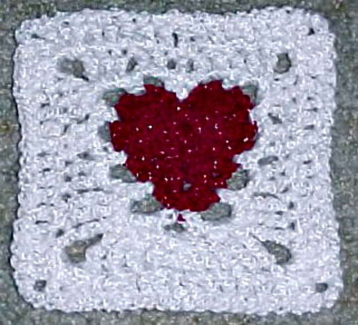 Easy Free Crochet Heart Afghan Square Pattern