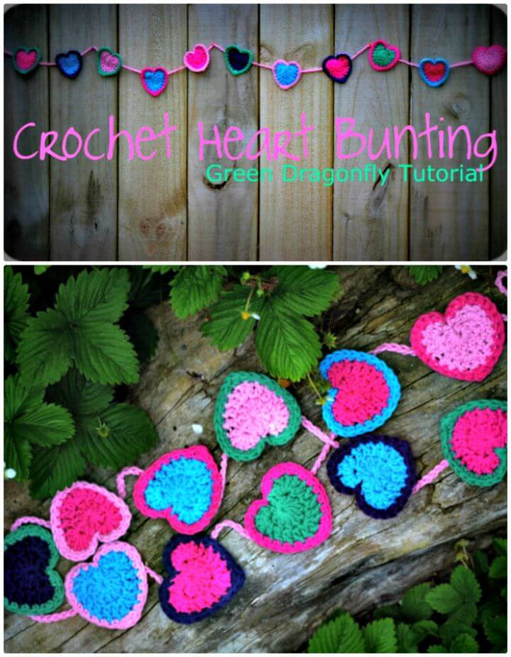 Free Crochet Valentine's Heart Bunting Pattern