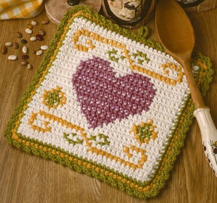 Crochet Heart Pot Holder - Free Pattern