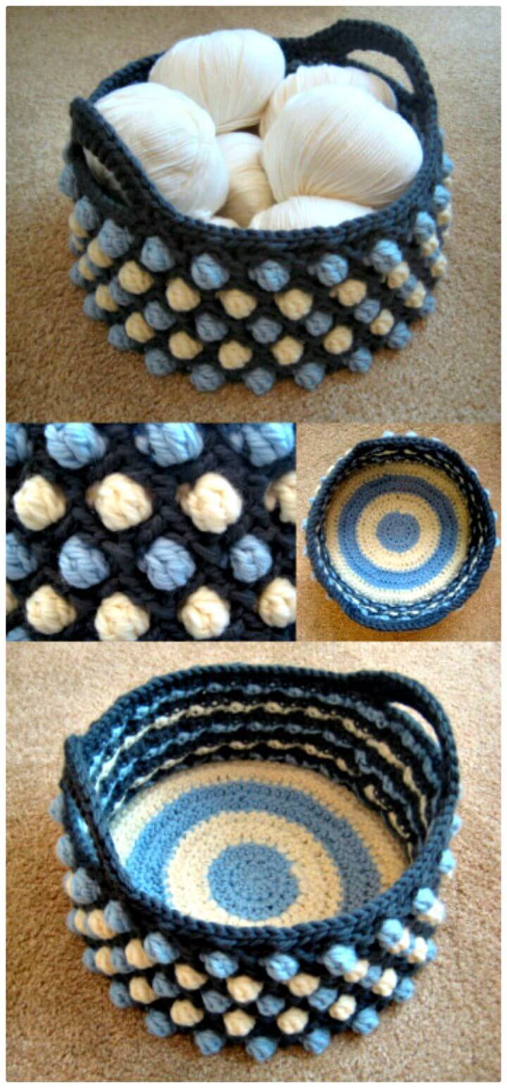 How To Crochet Honeycomb Pop Basket - Free Pattern