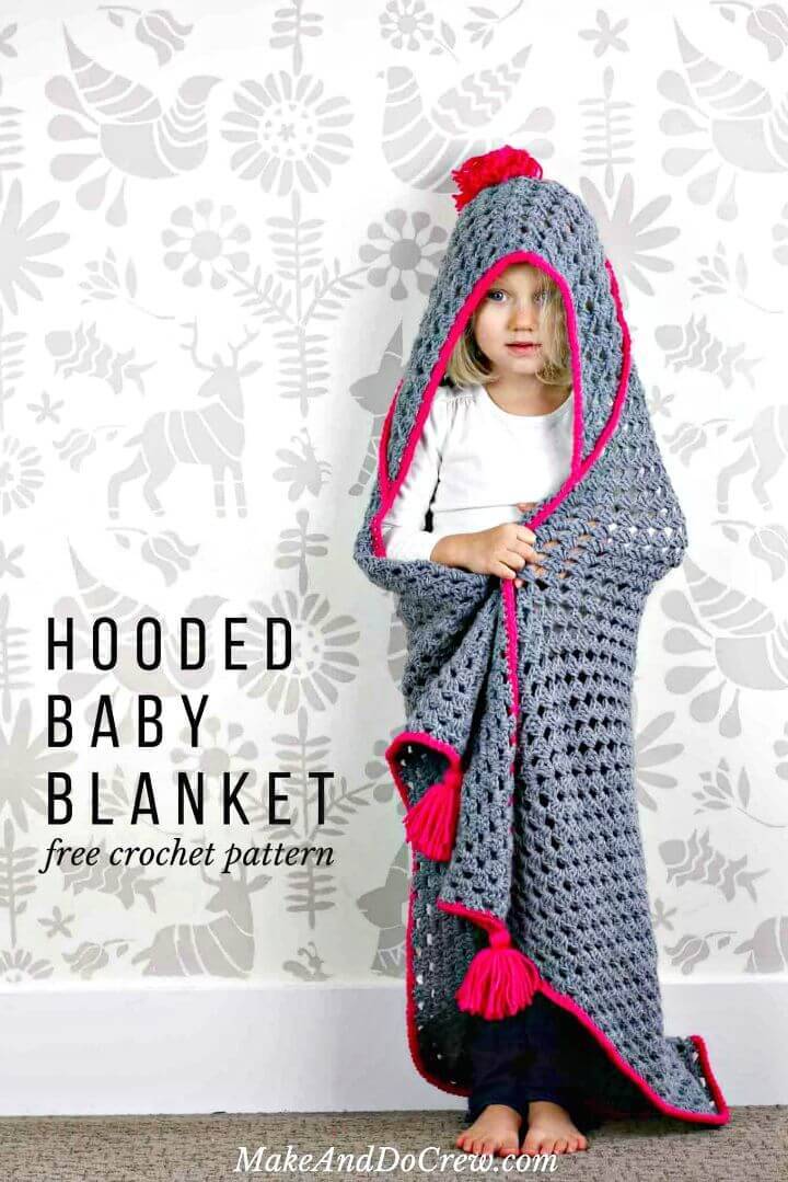 How To Crochet Hooded Baby Blanket – Free Pattern