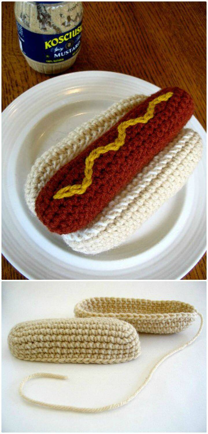 Free Crochet Hot Dog Amigurumi Pattern