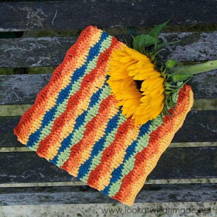 Crochet Lazy Waves Dishcloth - Free Pattern