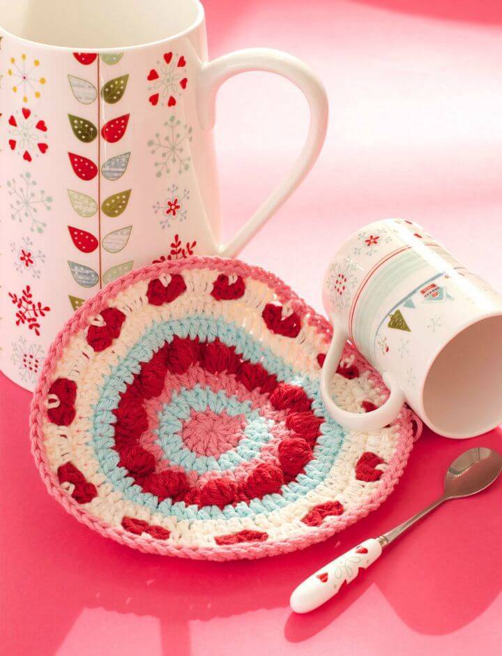 Free Crochet Be My Valentine Dishcloth Pattern