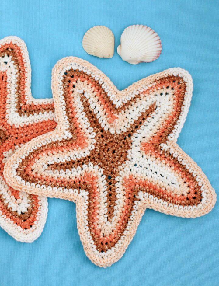 Crochet Lily Sugar 'n Cream Starfish Dishcloth Pattern