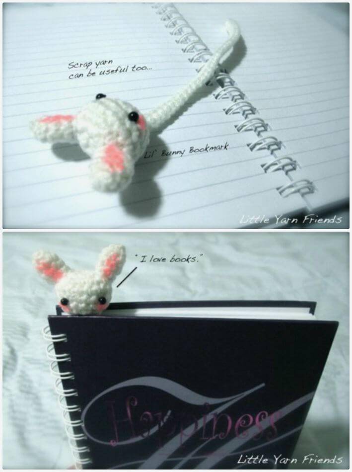 How To Free Crochet Lil’ Bunny Bookmark Pattern