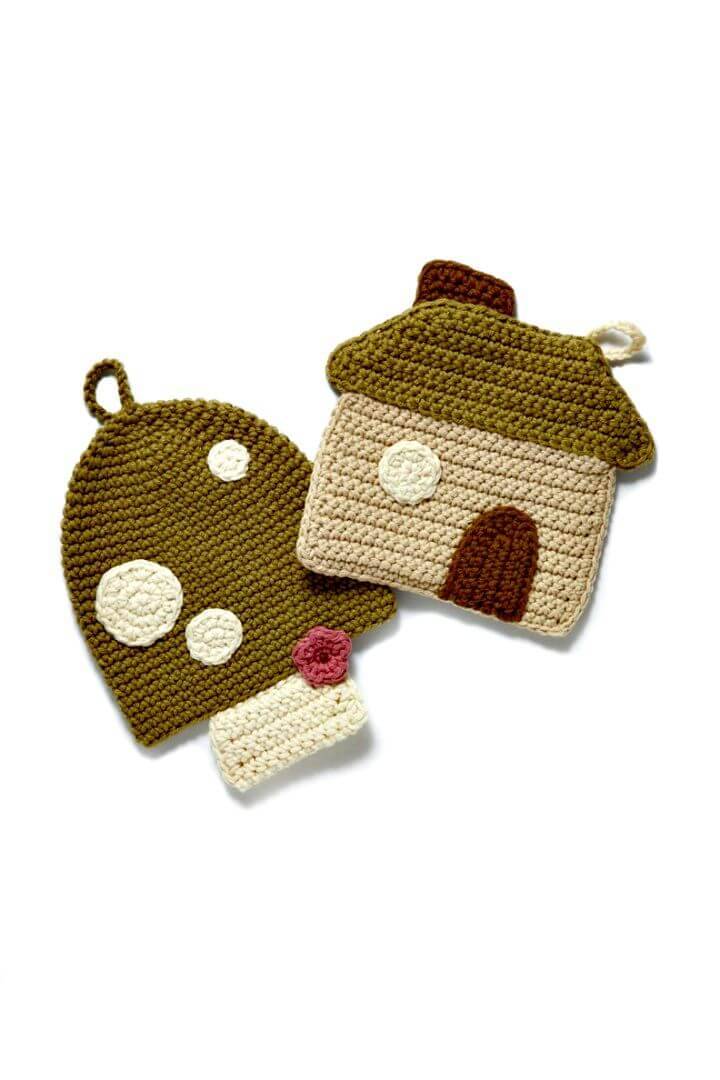 Crochet Little House Potholder Pattern