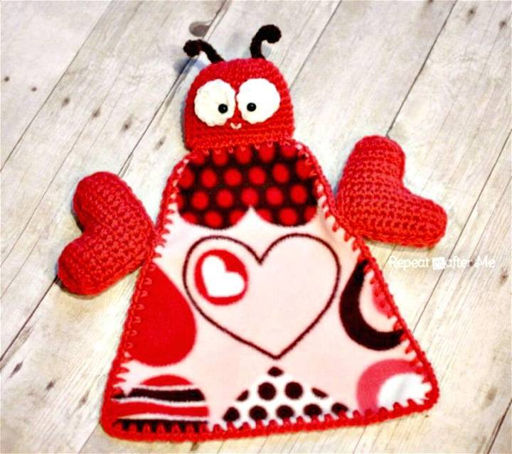 How To Crochet Love Bug Lovey Blanket - Free Pattern