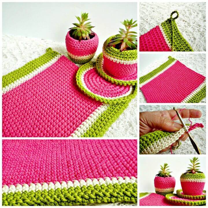 Crochet Melon Hot Pad - Free Pattern
