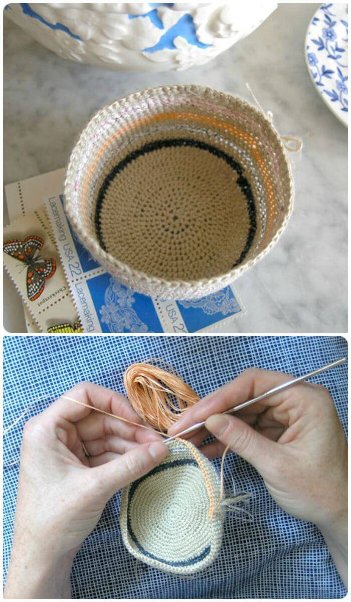 Free Crochet Mini Crochet Baskets Pattern