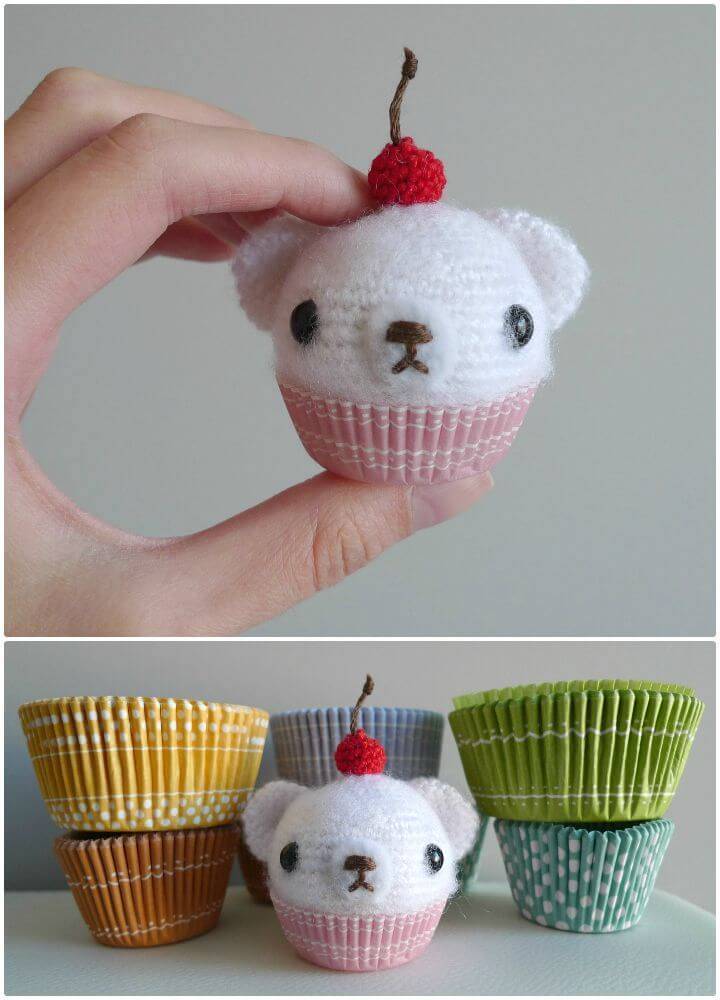 How To Crochet Mini Cupcake Teddy Bear - Free Pattern