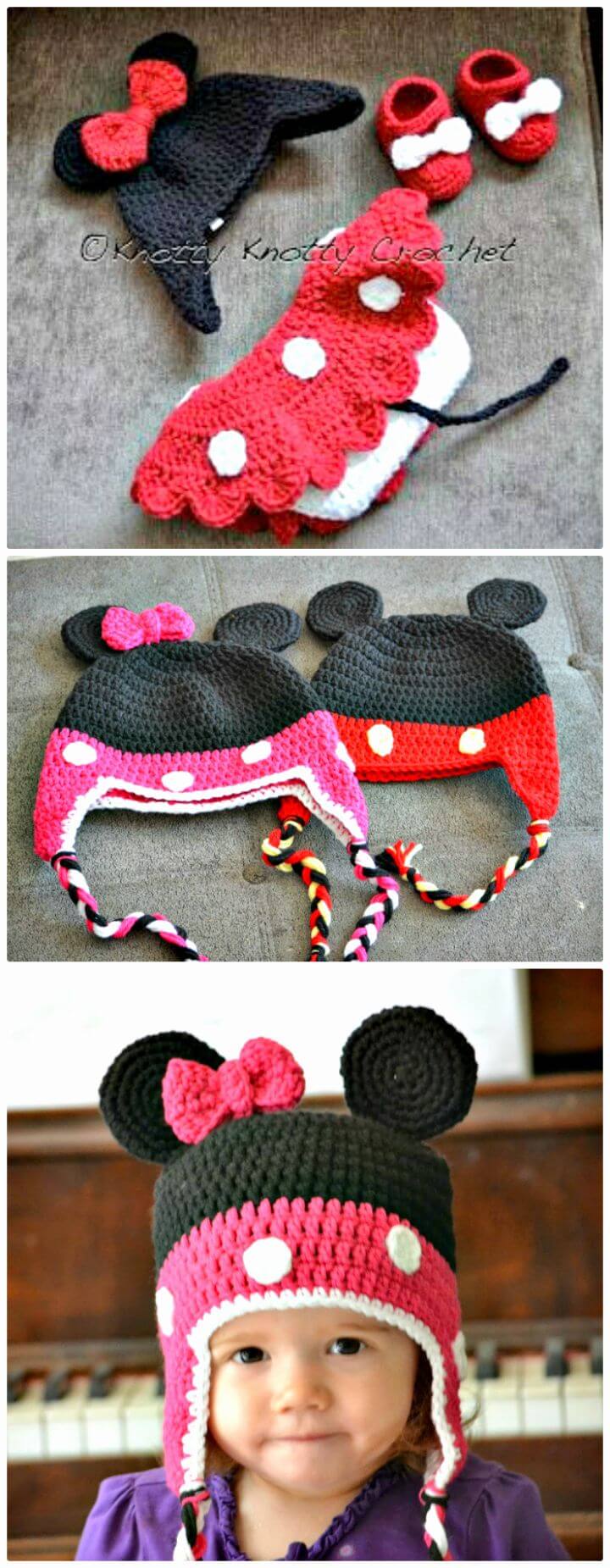 minnie mouse crochet shoes pattern