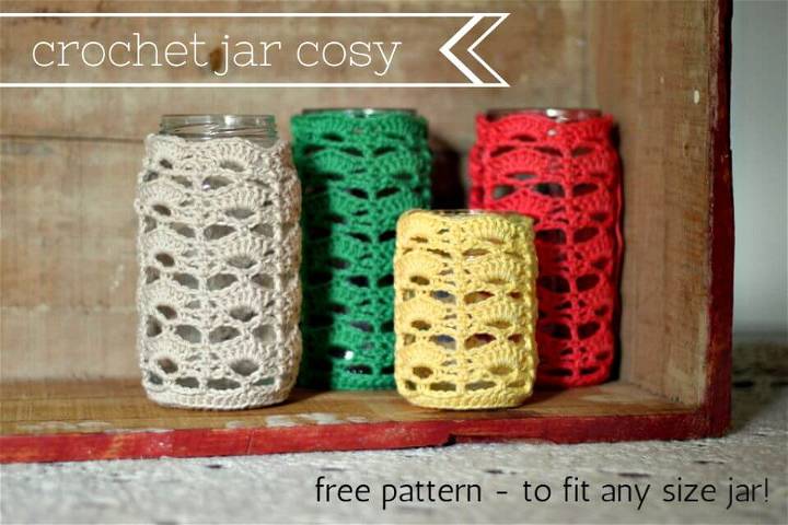 Crochet Multi-Color Jar Cosy – Free Pattern