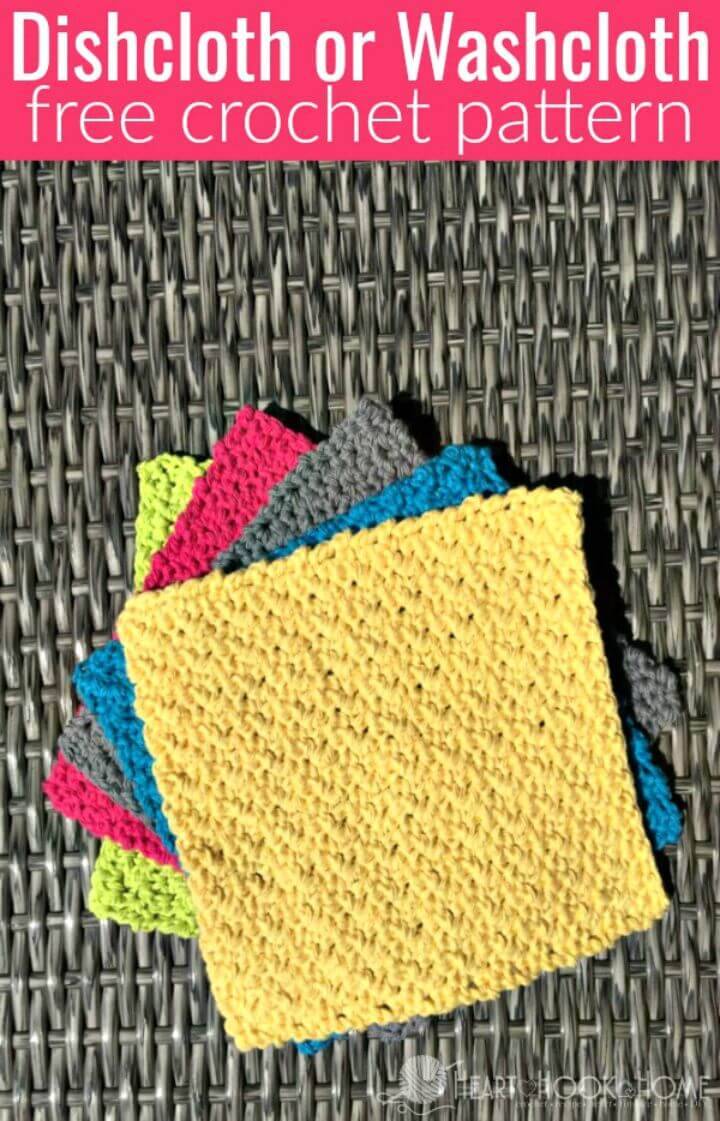 Crochet Multi - Color Dishcloth - Free Pattern
