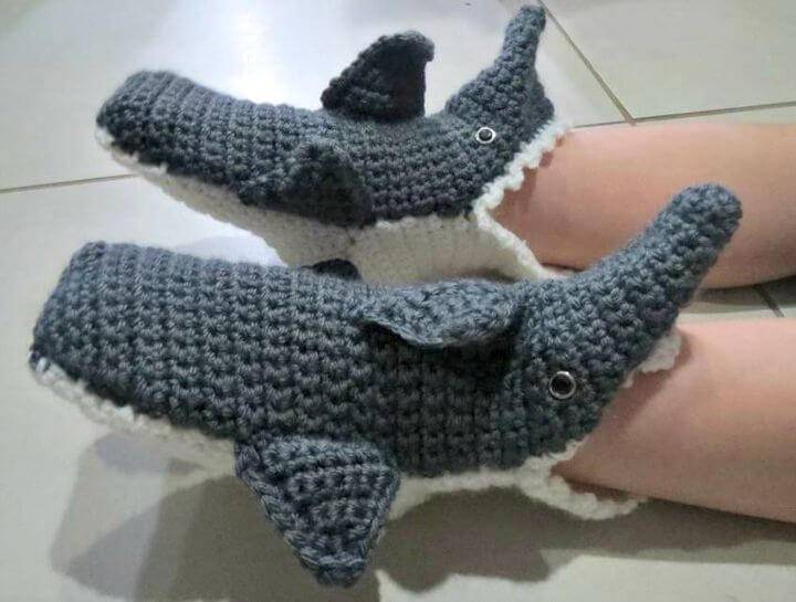 Easy Crochet Ollie’S Shark Slippers - Free Pattern