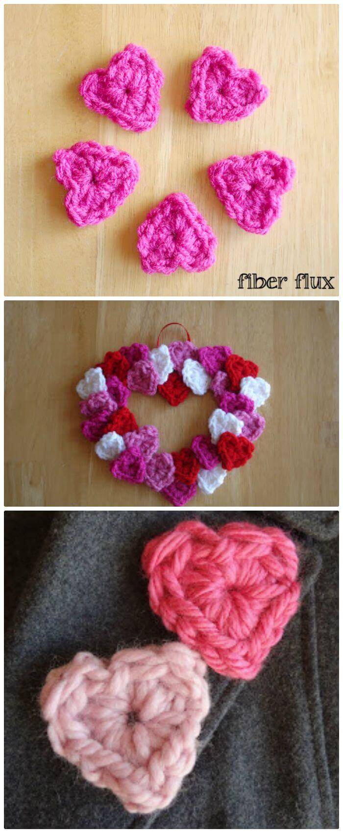 Free Crochet One Round Hearts - Free Pattern