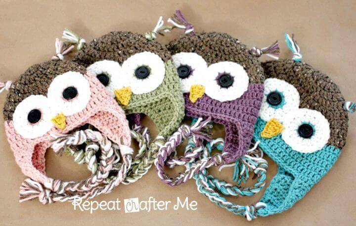 Crochet Owl Hat Pattern In Newborn-Adult Sizes