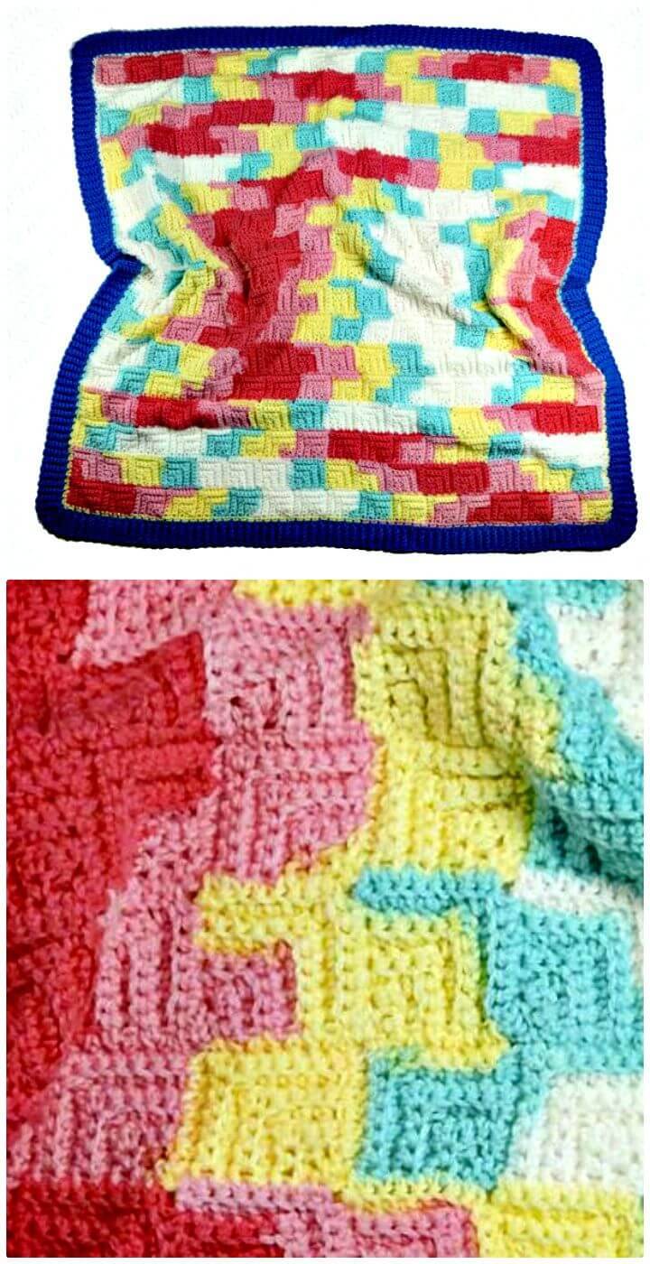 Free Crochet Patchwork Baby Blanket Pattern