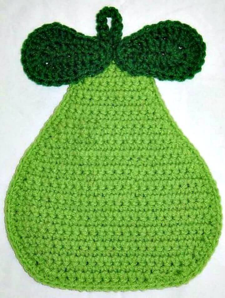 Crochet Pear Cute Potholder Pattern