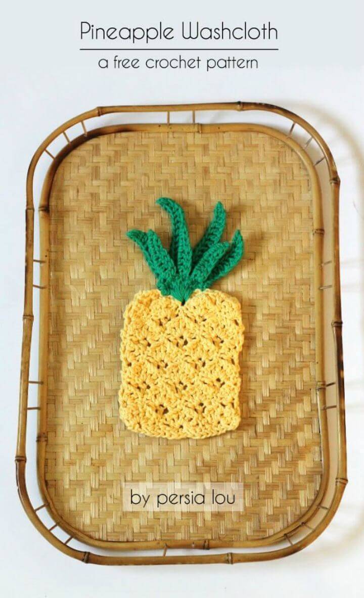 Crochet Pineapple Washcloth and Applique - Free Pattern